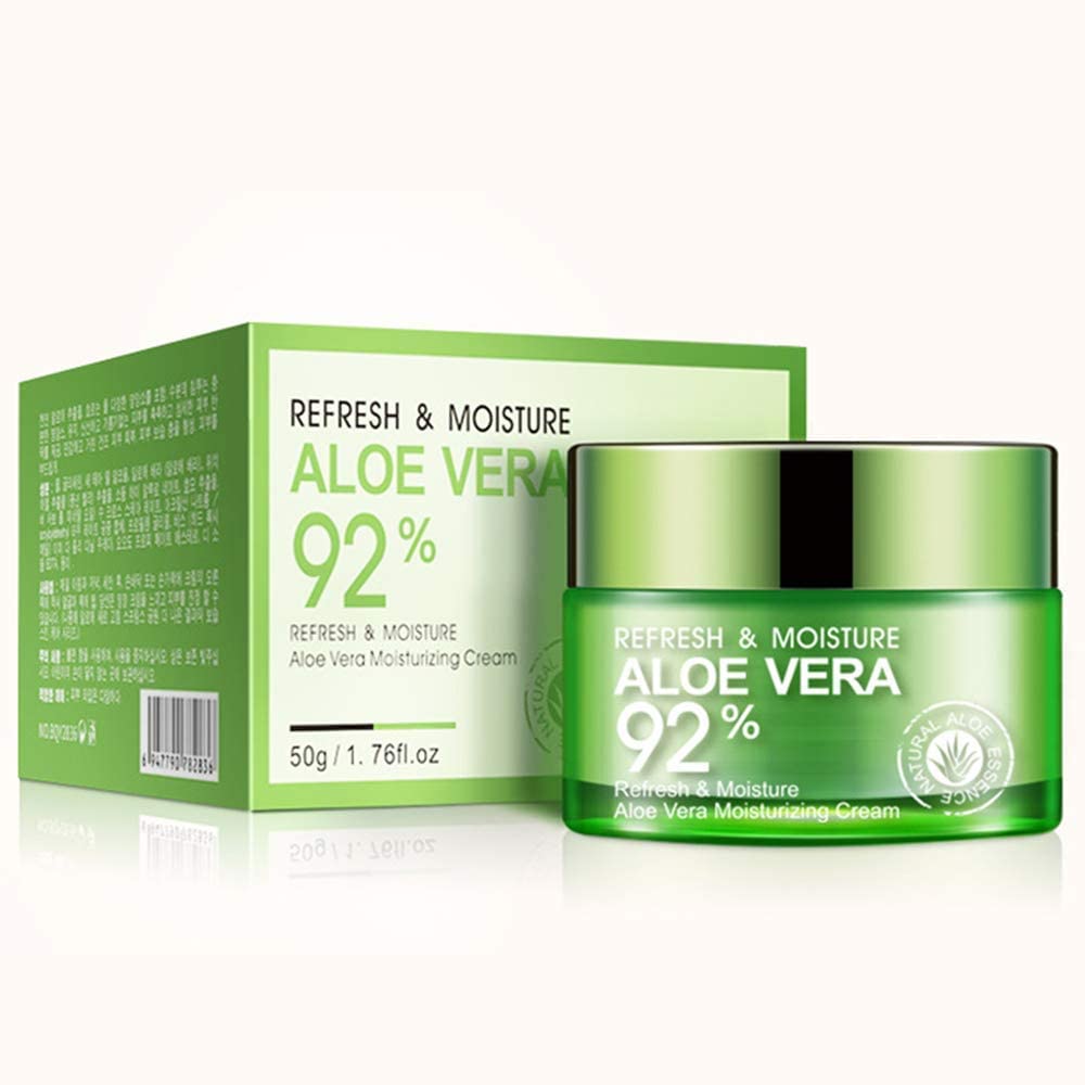 BIOAQUA 92% Aloe Vera Refresh Cream Soft Smooth Silky Skin Natural Extract Moisturizing 50g