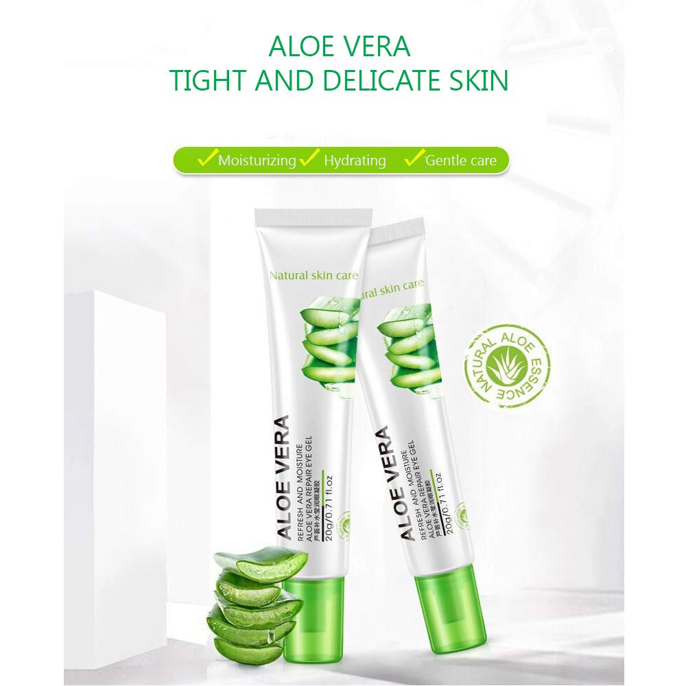 BIOAQUA Aloe Vera hydrating Eye Gel Cream Reduces Dark Circles Moisturizes No Eyes Bags Guaranteed 20g