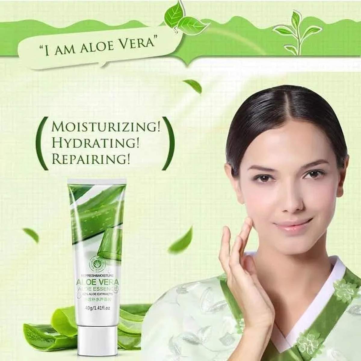BIOAQUA 92% Aloe Vera Essence Refresh Moisture Purifying Smooth Face Body Hydrates Skin Care 40g/1.41fl.oz