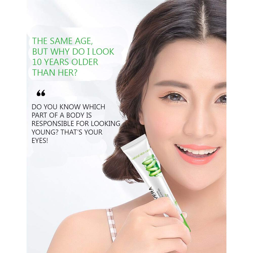 BIOAQUA Aloe Vera hydrating Eye Gel Cream Reduces Dark Circles Moisturizes No Eyes Bags Guaranteed 20g