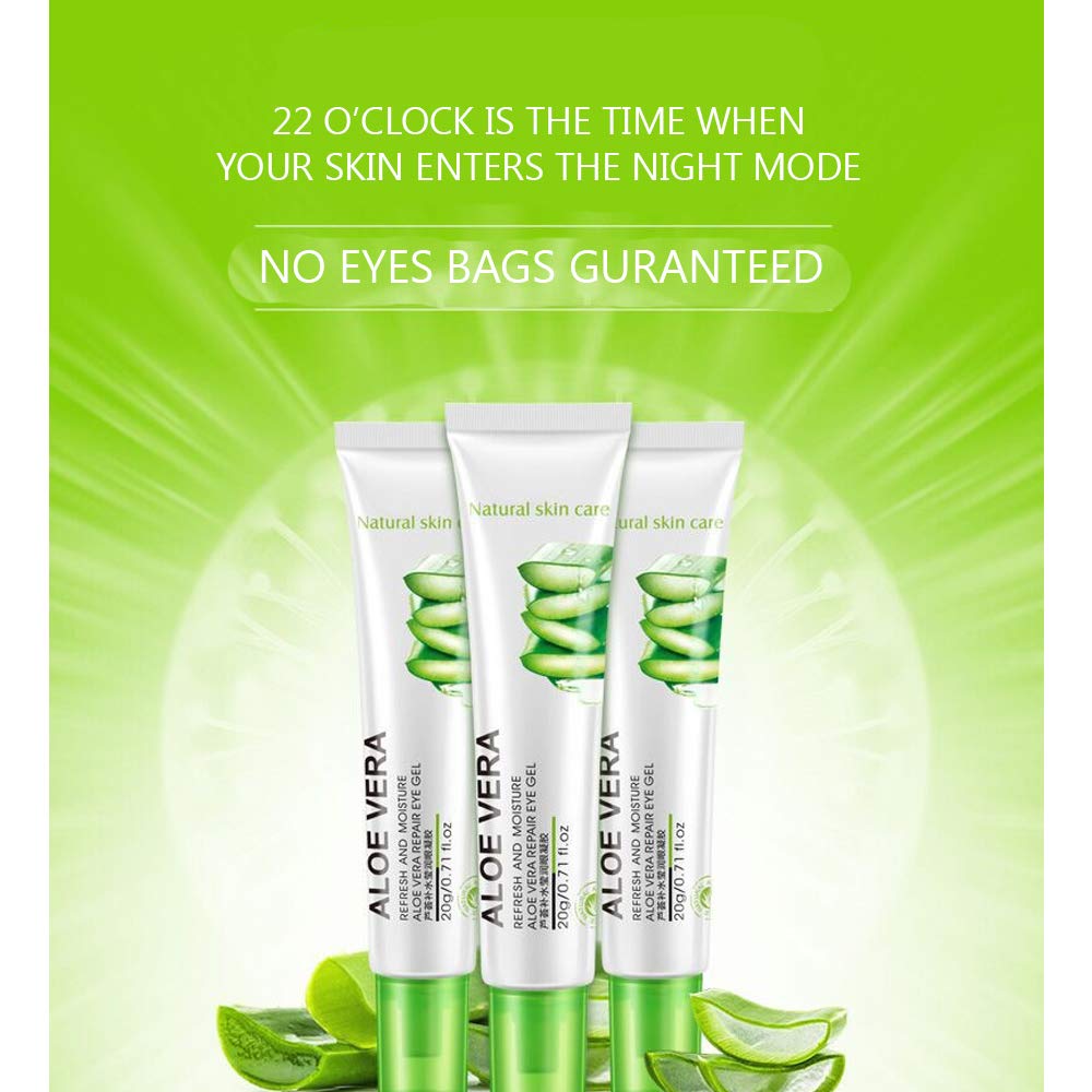 BIOAQUA Aloe Vera hydrating Eye Gel Cream Reduces Dark Circles Moisturizes No Eyes Bags Guaranteed 20g