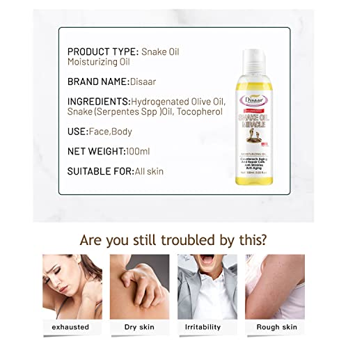 DISAAR Beauty Snake Moisturizing Oil Anti-Aging Anti-Wrinkles Repair Cells Replenish Easy Absorbs 100ml/3.03fl.oz