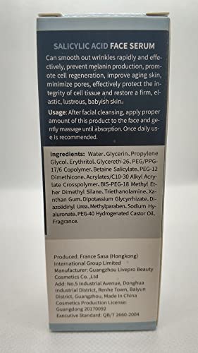 AICHUN BEAUTY Face Serum 2% Salicylic Acid Exfoliation Anti-Acne Facial Smooth Essence 30ml/1.01Fl Oz