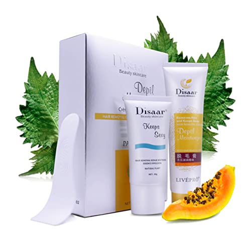 DISAAR BEAUTY Depilatory Hair Removal Cream + Repairing Milk Essence Emulsion Moisturizing Skin 100g+50g Set