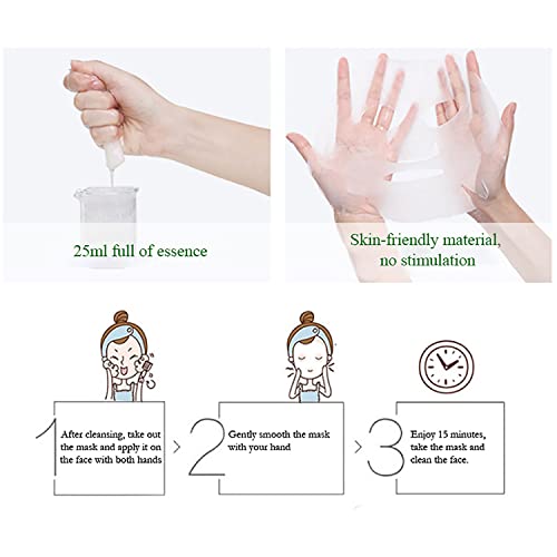 DISAAR Beauty Aloe Vera Facial Mask Soothing Essence Moisturizing Face Repair Oil Control Anti-Acne Purifying 25ml/0.88fl.oz (10 Pack)