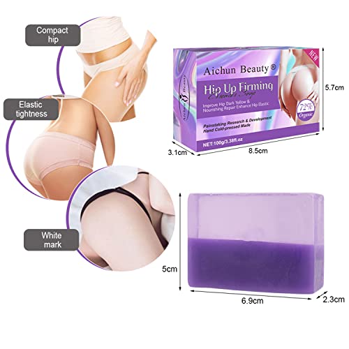 AICHUN BEAUTY Hip Up Firming Essence Soap Improve Hip Dark Yellow Nourishing Repair Enhance Hip Elastic Hand Cold-pressed Made 100g 3.38fl.oz
