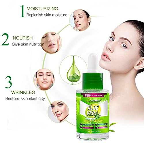 DISAAR BEAUTY Aloe Vera Essence Face Serum Soothing Anti-Acne Anti-Allergy Anti-Oxidation Minimize Pores 30ml/1.01fl.oz
