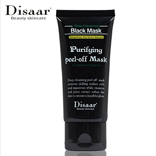 Disaar Blackhead Remover, Bamboo charcoal Black Purifying Peel-Off Face Mask, Deep cleansing for Face Nose 50ml