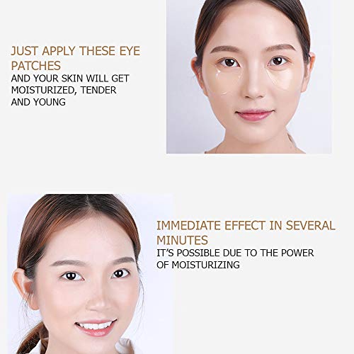 VENZEN 30 PAIR Eye Mask Gold Power Crystal Gel Collagen Masks, Seaweed Hydrating Natural Essence Rejuvenating Oil Balance Moisturizing 80g
