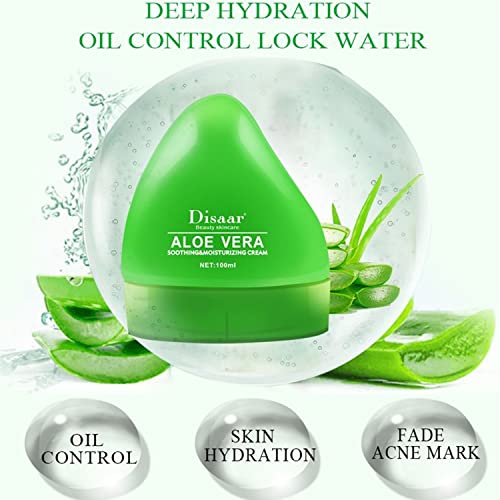 DISAAR Beauty 99% Aloe Vera Soothing Moisturizing Face Cream After Sun Repair Oil Control Acne 100ml/3.38fl.oz