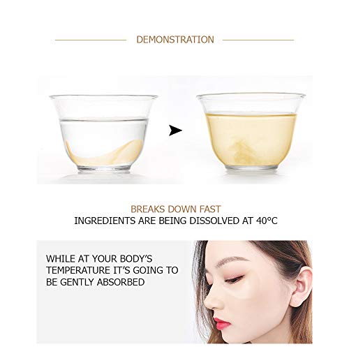 VENZEN 30 PAIR Eye Mask Gold Power Crystal Gel Collagen Masks, Seaweed Hydrating Natural Essence Rejuvenating Oil Balance Moisturizing 80g