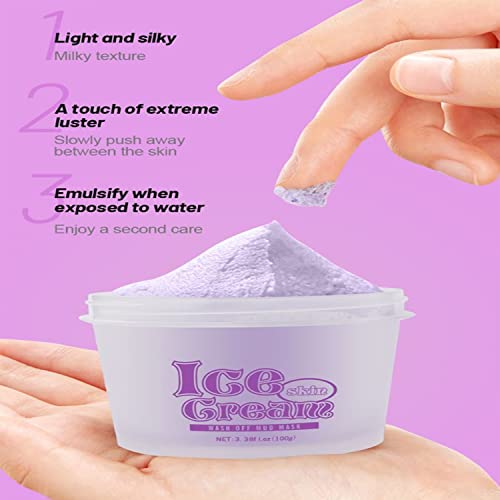 AICHUN BEAUTY Ice Cream Facial Wash Off Mud Mask Oil-Control Deep Cleaning Moisturizing Exfoliation Blackhead Skin Care 100g 3.38FL. OZ