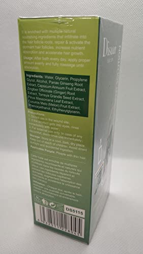 DISAAR Beauty Ginger Hair Grown Oil Spray Solution Natural Nourishing Repair Follicle Roots Melon Extract Ginseng Root Extract 120ml / 4.06fl.oz