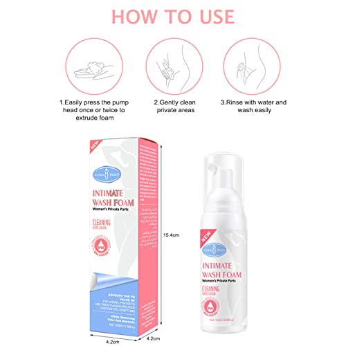 AICHUN BEAUTY Wash Foam Ultra Gently Cleaning Sterilization Vaginal PH Balanced Women's Private Parts Removing Odor 100ml / 3.38fl.oz