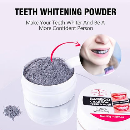 AICHUN BEAUTY Bamboo Charcoal Tooth Powder 3 Days Whitening Fresh Breath Mint Extract Removes Stains 50g/1.69fl.oz