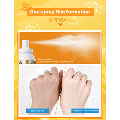 DISAAR BEAUTY Sunscreen Spray SPF60 24K Gold Nicotinamide Sunblock Spray Face Sun Protect Anti-Aging Facial Body Care 160ml 5.41fl.oz