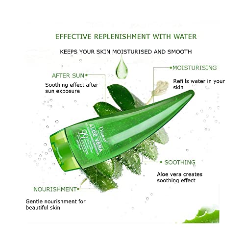 DISAAR Beauty Aloe Vera 99% Essence Soothing Gel Cream Liquid High Moisturizing After-sun Repair Oil Control Acne Very Mild 260ml