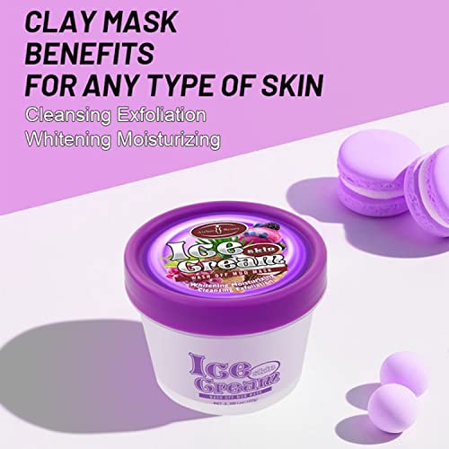 AICHUN BEAUTY Ice Cream Facial Wash Off Mud Mask Oil-Control Deep Cleaning Moisturizing Exfoliation Blackhead Skin Care 100g 3.38FL. OZ
