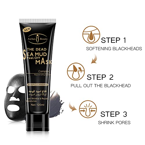 AICHUN BEAUTY Dead Sea Mud Peel Off Mask Deep Cleansing Anti Wrinkle Repair Facial Moisturize Complex 120ml/4.06oz