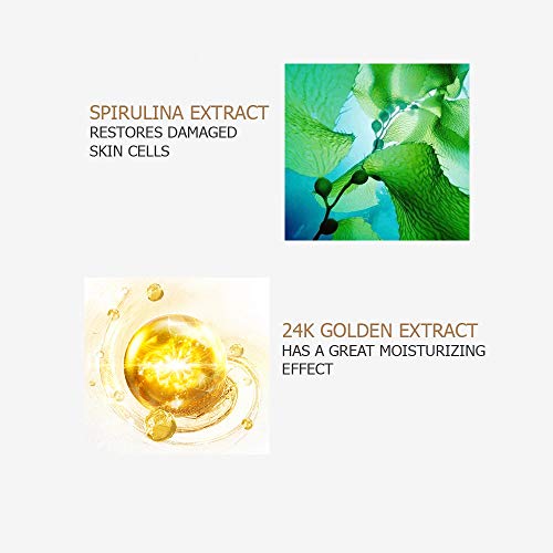VENZEN 30 PAIR Eye Mask Gold Power Crystal Gel Collagen Masks, Seaweed Hydrating Natural Essence Rejuvenating Oil Balance Moisturizing 80g