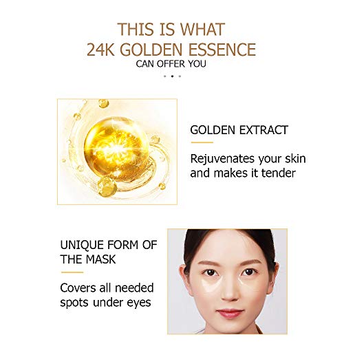 VENZEN 30 PAIR Eye Mask Gold Power Crystal Gel Collagen Masks, Seaweed Hydrating Natural Essence Rejuvenating Oil Balance Moisturizing 80g