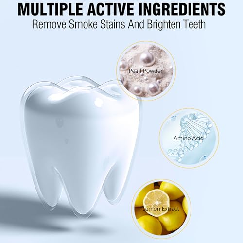 DISAAR BEAUTY Smokers Tooth Powder Remove Tobacco Stains Whitens Teeth Refreshes Breath Amino Acid Lemon Extract 50g / 1.69fl.oz