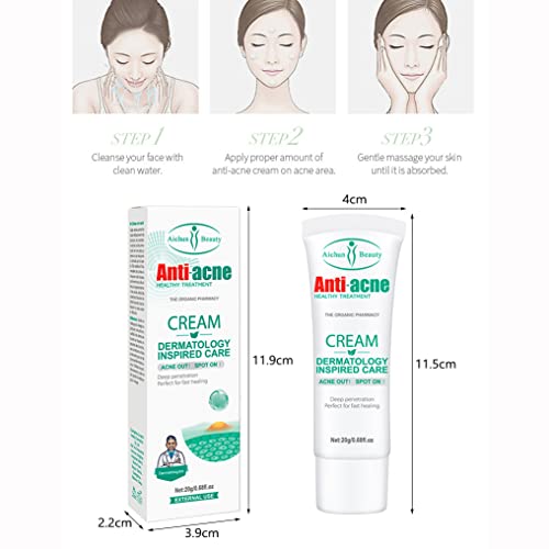 AICHUN BEAUTY Anti-Acne Cream Treats Pimple Clogged Pores Oil Control Reduces Acne Scars Shrinks Pores 20g / 0.68fl.oz