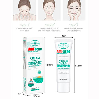AICHUN BEAUTY Anti-Acne Cream Treats Pimple Clogged Pores Oil Control Reduces Acne Scars Shrinks Pores 20g / 0.68fl.oz
