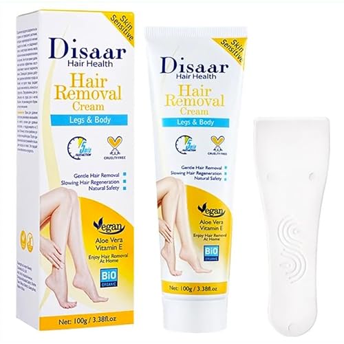 DISAAR BEAUTY Hair Removal Cream Legs Body 5 min Fast-Action Armpits Breasts Arms Bikini Area Vegan All Type Of Skin 100g / 3.38fl.oz