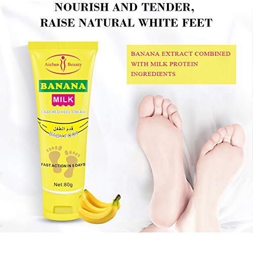 AICHUN BEAUTY Cracked Heel Cream Foot Care Banana Milk Cream Rough Dry Skin Baby Foot 80g