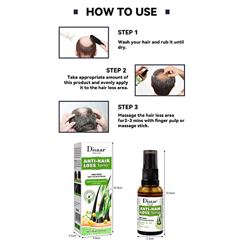 DISAAR BEAUTY Anti-Hair Loss Spray Tonic Deep Moisturize Nourish Repair Strengthen Hair Root Anti-Frizz Care 30ml / 1.01fl.oz