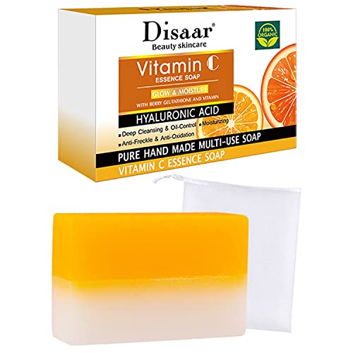 DISAAR Beauty Vitamin C Essence Soap Moisturizing Hyaluronic Acid Deep Cleansing Oil Control Anti-Freckle 100g/3.5fl.oz