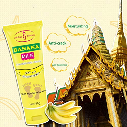 AICHUN BEAUTY Cracked Heel Cream Foot Care Banana Milk Cream Rough Dry Skin Baby Foot 80g