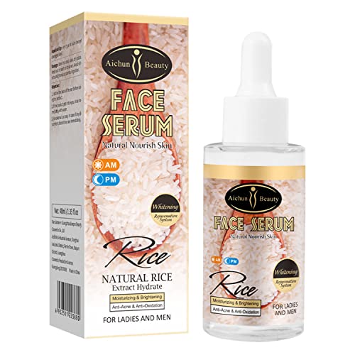 AICHUN BEAUTY Face Serum Natural Rice Extract Hydrate Moisturizing Anti-Acne Anti-Oxidation Refine Wrinkles 40ml/1.35fl.oz