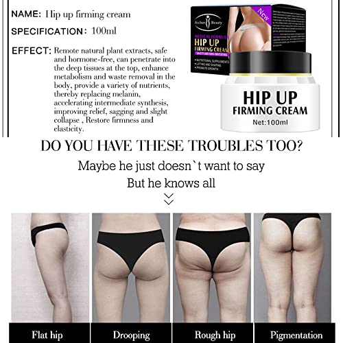 AICHUN BEAUTY Hip Up Firming Cream Non-Irritating Lifting Shaping Promote Growth 3 Days Effective 100ml 3.4oz