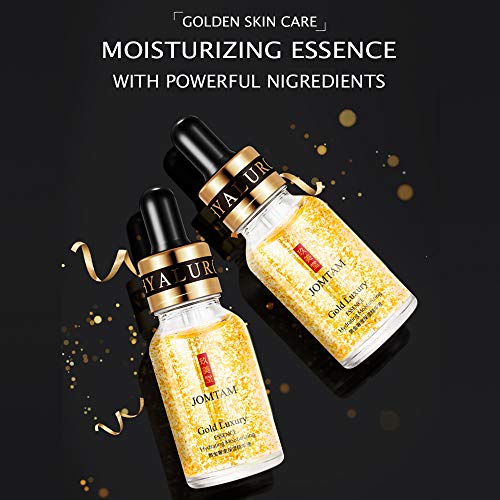JOMTAM 24K Gold Luxury Essence Hydrating Moisturizing Sodium Hyaluronate Repair Nourishing Elastic Body Lotion Glycerin 15ML