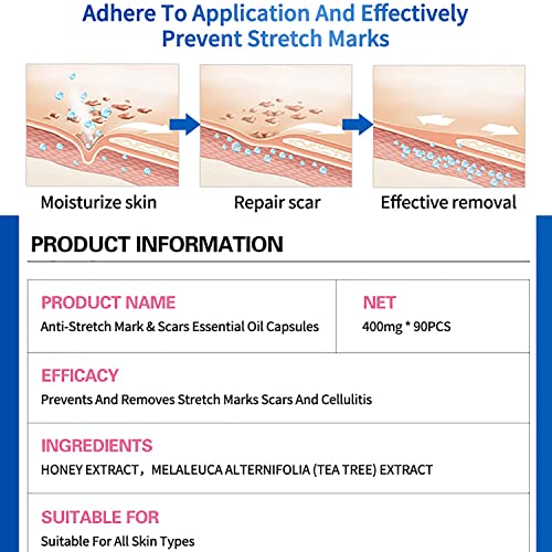 AICHUN BEAUTY Anti-Stretch Mark Essential Oil Capsules Prevents Removes Stretch Marks Scars Cellulitis 400mgx90pcs