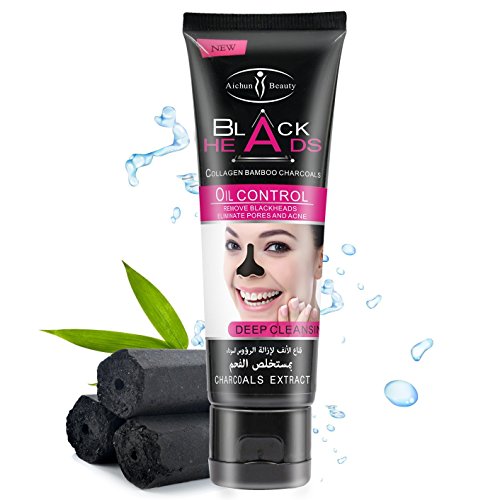 AICHUN BEAUTY Blackhead Facial Mask, Peel Off Mask,Blackhead Remover Black Mask Deep Clean Mask, Bamboo Charcoal Deep Cleansing Blackhead Remover Purifying Peel Face Mask 50g