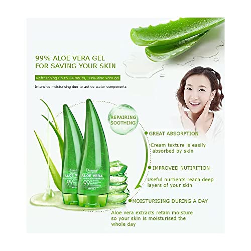 DISAAR Beauty Aloe Vera 99% Essence Soothing Gel Cream Liquid High Moisturizing After-sun Repair Oil Control Acne Very Mild 260ml