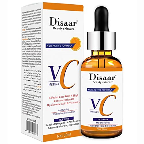 DISAAR BEAUTY Orange Vitamin C Facial Serum Hyaluronic Acid Moisturizing Repair Skin Restore Hydration 30ml/1.01fl.oz