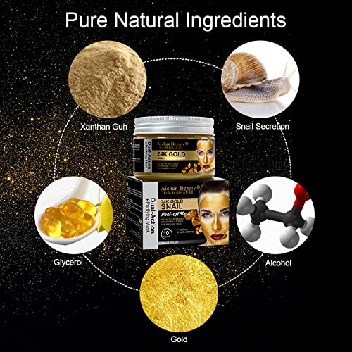 AICHUN BEAUTY 24K Gold Snail Peel-Off Mask Purifying Repair Anti-Wrinkle 150ml/5.07FL.OZ