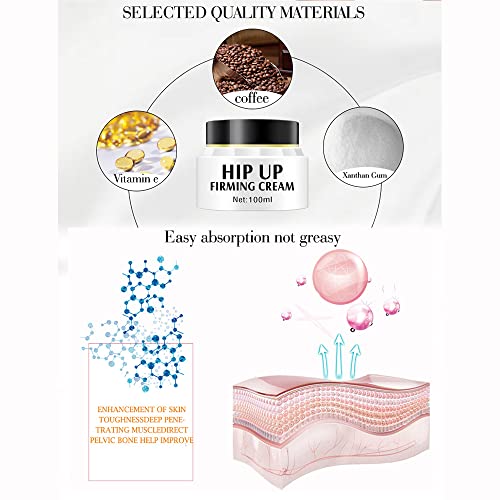 AICHUN BEAUTY Hip Up Firming Cream Non-Irritating Lifting Shaping Promote Growth 3 Days Effective 100ml 3.4oz