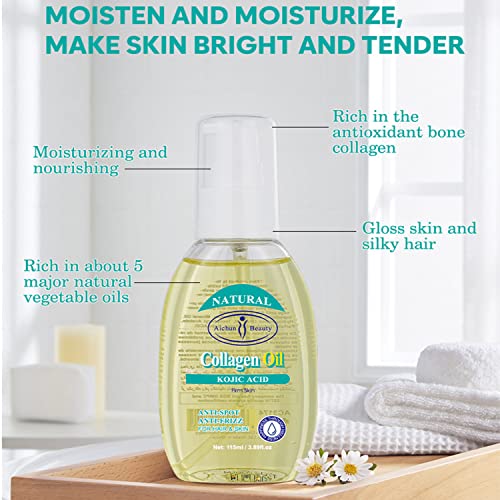 AICHUN BEAUTY Collagen Oil Kojic Acid Firm Skin Anti-Frizz For Hair Moisturizing Skin 115ml