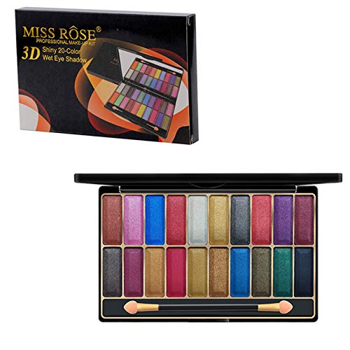 DISAAR Beauty Shiny 20 Color Wet Eye Shadow Palette Makeup Glitter 3D Gold Talcum Powder Waterproof Advanced Nano Technology Long-Lasting Effect 27g