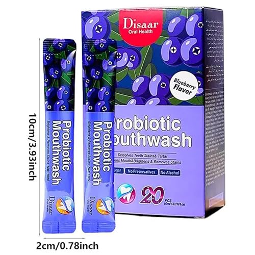DISAAR BEAUTY Probiotic Mouthwash Removes Tooth Stains Soft Cool Mouth Feeling Protect Clean Deodorant Teeth 0.11fl.oz X 20pcs