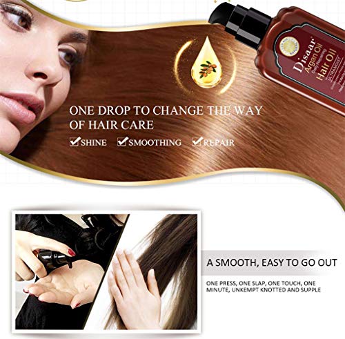 DISAAR Beauty Keratin Argan Hair Oil Ultra Moist Daily Repairing Rich Proteins and Vitamins Protect Hair from Plant Essence 120ml