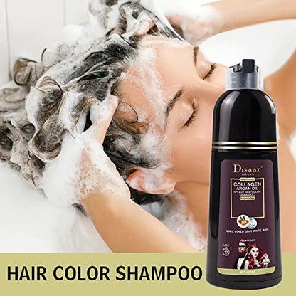 DISAAR Beauty Speedy Hair Color Shampoo 100% Cover Gray White Hair Easy To Use Long Lasting 400ml/13.53fl.oz