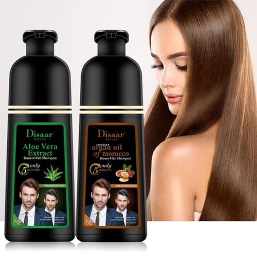 DISAAR BEAUTY Dye Black Hair Shampoo 5 Minutes Only Dying White Grey Yellow Damaged Hair Lasts Up To 4 Weeks Hair Care 400ml / 13.52fl.oz