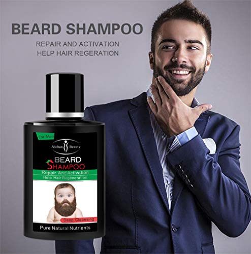 AICHUN BEAUTY Beard Hair Growth Shampoo Regeneration Repair and Activation Pure Natural Nutrients Rich in Vitamins Essence 100ml