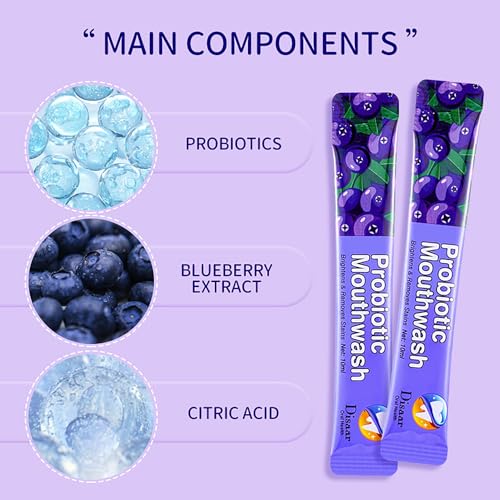 DISAAR BEAUTY Probiotic Mouthwash Removes Tooth Stains Soft Cool Mouth Feeling Protect Clean Deodorant Teeth 0.11fl.oz X 20pcs